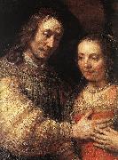 REMBRANDT Harmenszoon van Rijn The Jewish Bride (detail) dy oil painting on canvas